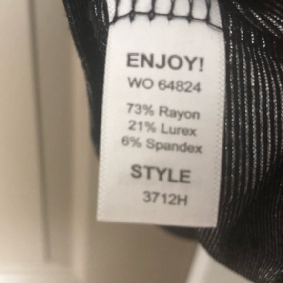 Michael Stars Black Lurex Shimmer Top - Picture 4 of 5